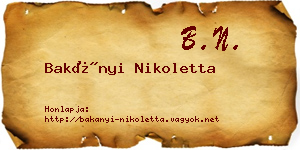 Bakányi Nikoletta névjegykártya